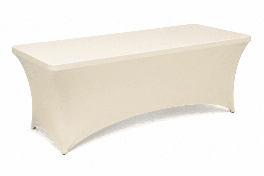 6' ivory spandex table cover