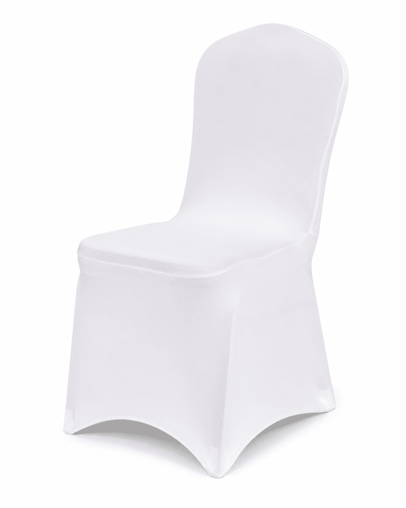 White spandex chair covers